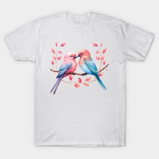 Valentine Kissing Common Swift Bird Couple T-Shirt